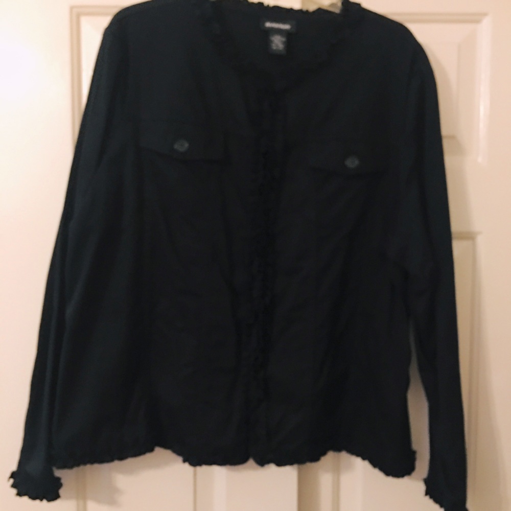 Avenue 22/24 Black Jacket with Ruffle Edges